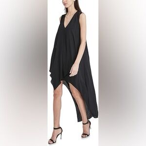 BCBGMaxAzaria dress asymmetrical flowy Elegant Black black tie evening glam XXS